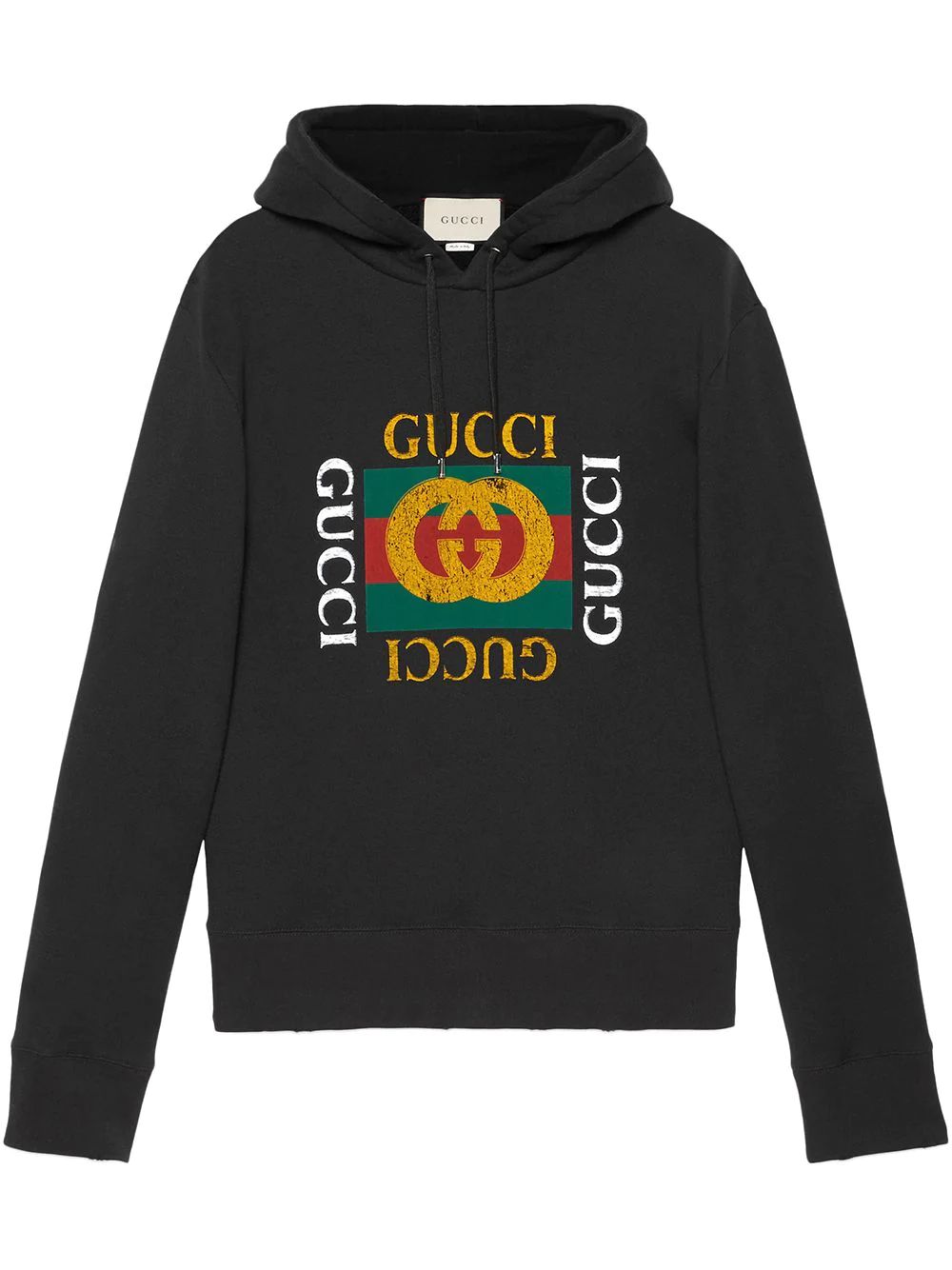Gucci Cotton sweatshirt with Gucci logo - Black | FarFetch Global