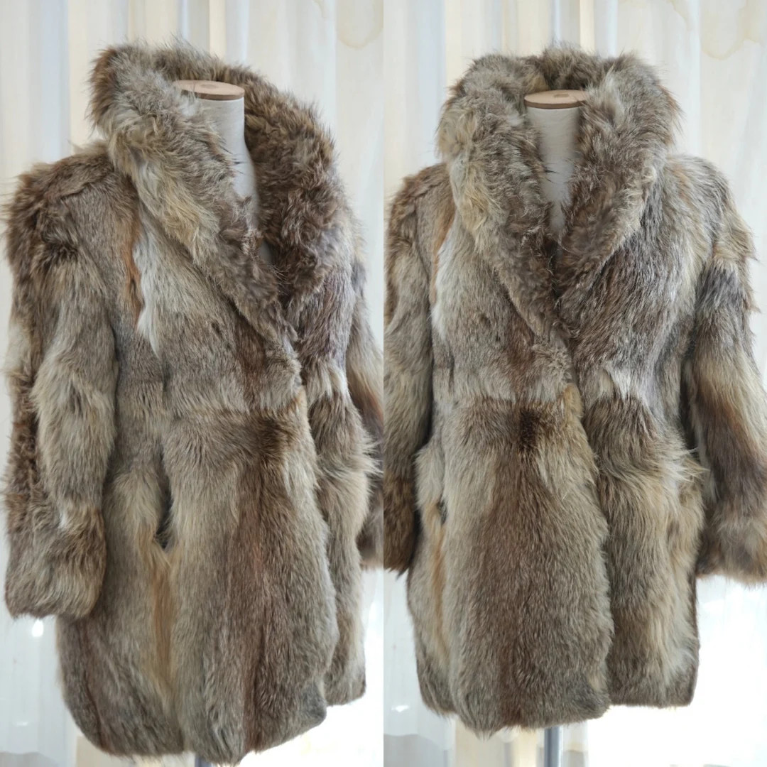 Fox Fur Coat, Vintage Real Fur Overcoat, Fox Fur Jacket, Luxury Jacket Women, Premium Genuine Fox... | Etsy (US)