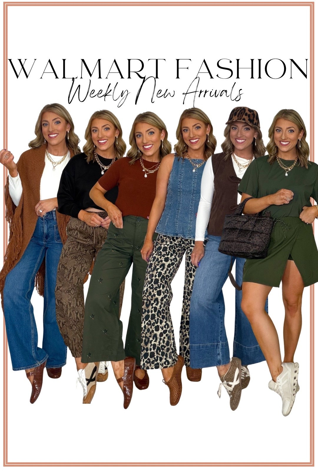 Walmart fashion is on ANOTHER LEVEL right now!!! 🤯🔥 These are seriously some of the BEST Walmart new arrivals they have ever released, and I don’t say that lightly! Every time I think the new drops can’t get any better…they DO!

The colors, prints, denim, matching sets, leopard, camo, chocolate brown, olive green, layering pieces—ALL OF IT. 👏 So many of these look and feel like pieces you’d find at much more expensive retailers, but at the Walmart prices we love!

I rounded up some of this week’s BEST Walmart fashion new arrivals, and there are so many incredible fall outfit ideas in here! 🍂🤎 Cute looks for school drop-off, errands, lunch, travel, weekends and everything in between. If this is any indication of what Walmart has coming for fall fashion this year…we are in TROUBLE. 😂🙌

#walmartfashion #walmartfinds #walmartnewarrivals #walmartstyle #walmartfashionfinds #walmartoutfits #walmartfallfashion #fallfashion #falloutfits #falloutfitideas #affordablefashion #affordablestyle #womensfashion #everydaystyle

#LTKootd #LTKPetite