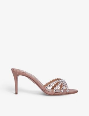 Tequila gem-embellished leather heeled sandals | Selfridges