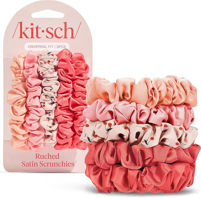 Kitsch Satin Scrunchies for Women - No Crease Hair Ties for Girls | Scrunchies For All Hair Types... | Amazon (US)
