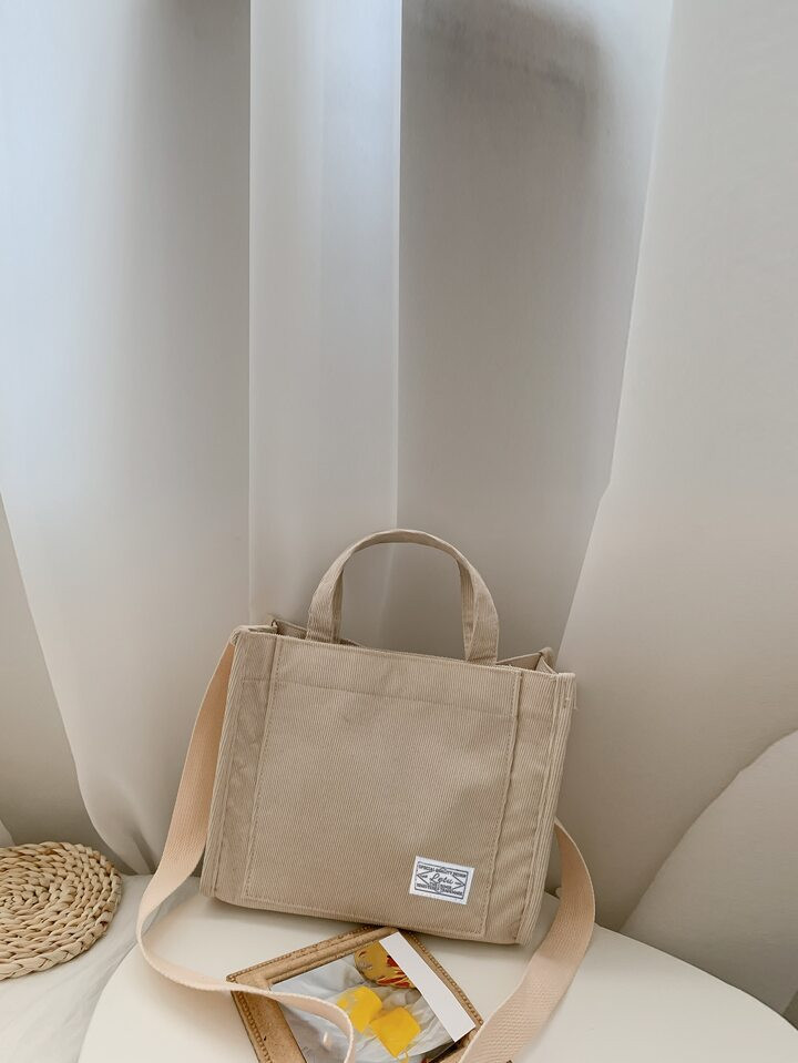 Lightweight,Business Casual Letter Patch Decor Square Bag For Teen Girls Women College Students,R... | SHEIN