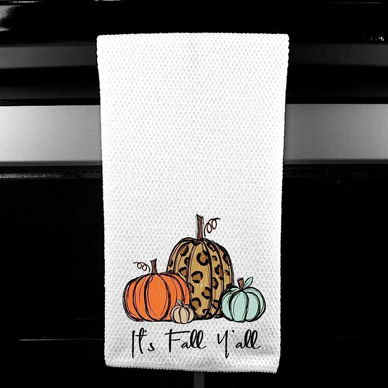 It's Fall, Y'all Leopard Pumpkin Microfiber Kitchen Towel Holiday Home Decor | Amazon (US)