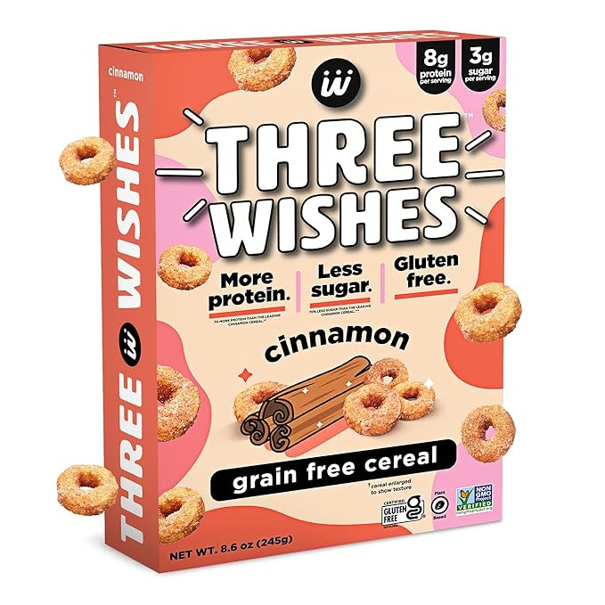 Plant-Based and Vegan Breakfast Cereal by Three Wishes - Unsweetened, 1 Pack - More Protein and L... | Amazon (US)