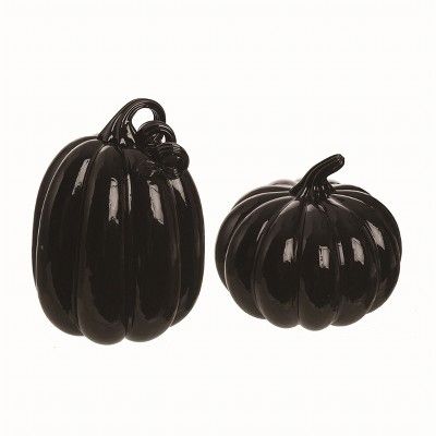 Transpac Glass Black Halloween Pumpkins Set of 2 | Target