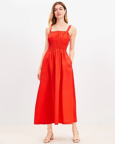 LOFT Poplin Shirred Strappy Pocket Maxi Dress -Summer Dress - Red Dress #LOFT #dailyfinds #virtualstylist

#LTKfindsunder50 #LTKstyletip #LTKsalealert