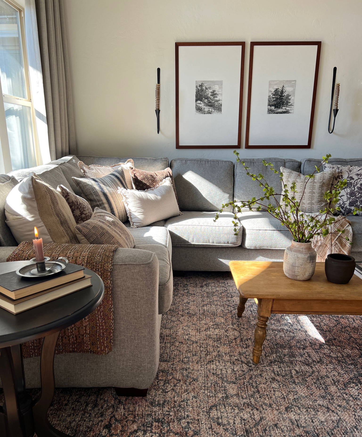 Living room styling ideas 

Floral throw pillow stripe plaid cover large custom sectional 24x36 frame tree sketch printable art woven lamp shade rattan vintage print rug pink mauve blue navy brown dark tan slipcovered foot rest stool studio mcgee amber interiors target Walmart viral vase pattern mix 

#LTKFind #LTKhome #LTKstyletip