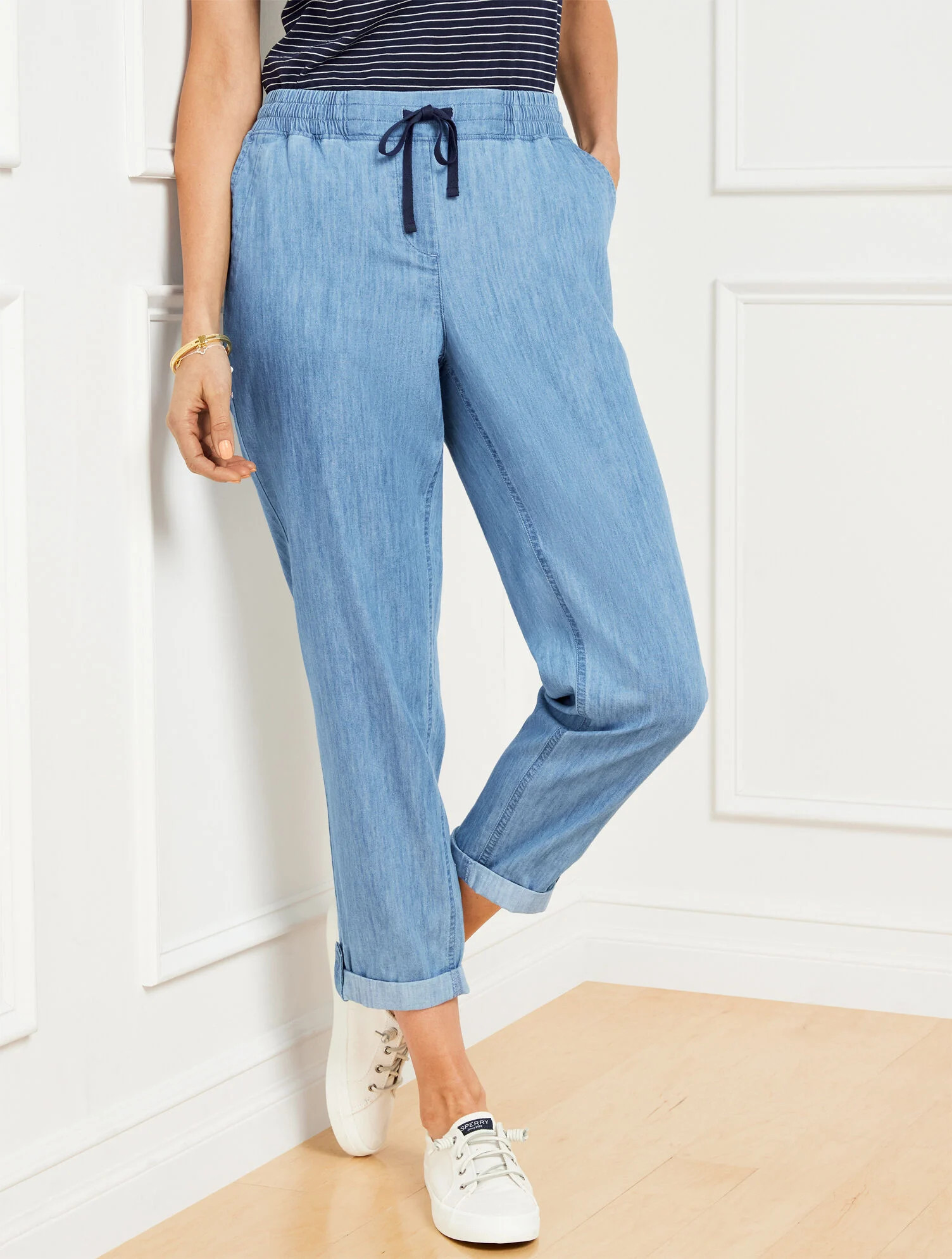 Easy Slim Leg Pants - Chambray | Talbots