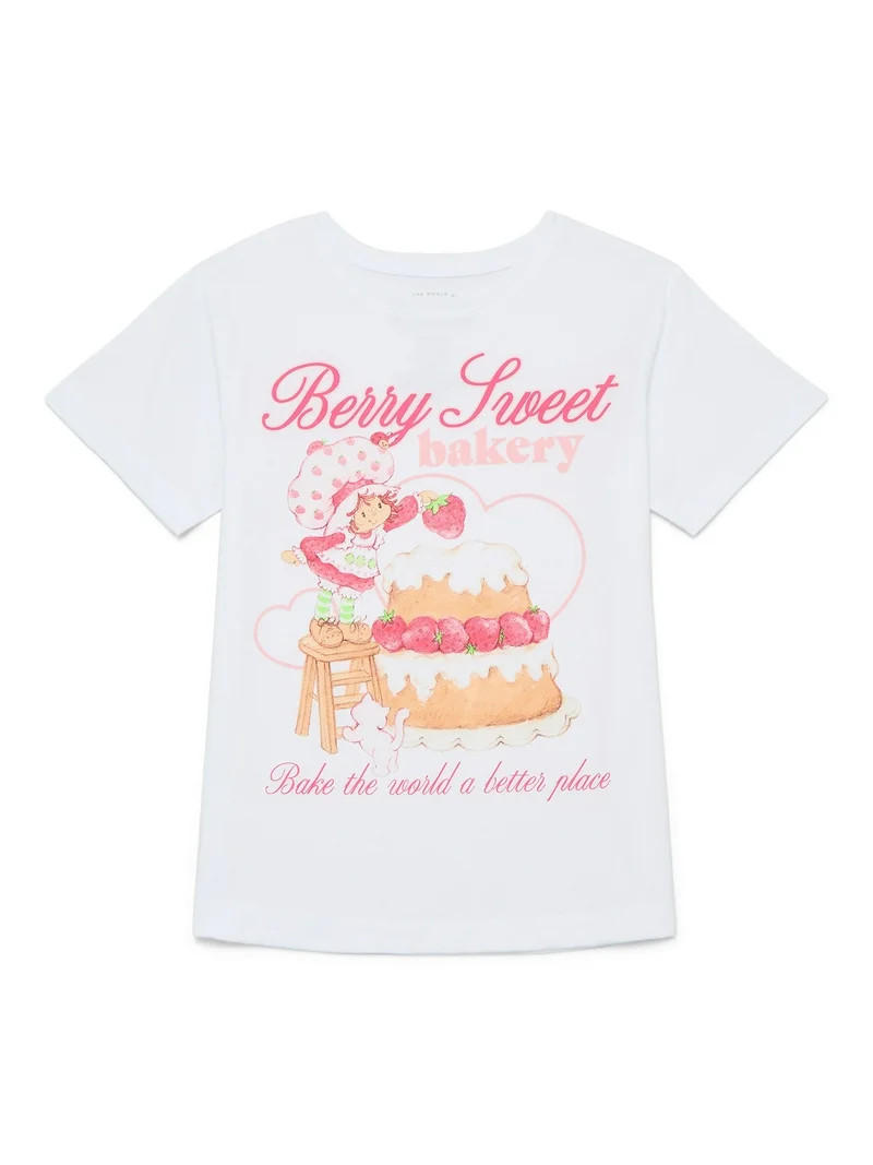 Strawberry Shortcake Girls Valentine's Day Graphic Tee, Sizes 4-16 | Walmart (US)