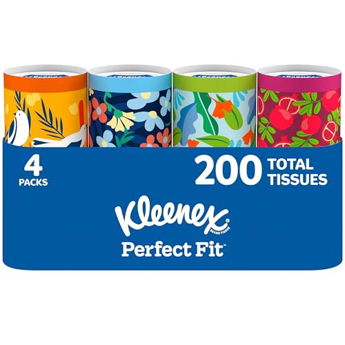 Kleenex Perfect Fit Facial Tissues, 4 Cannisters, 50 Tissues per Can, 2-Ply (200 Total), Packaging May Vary | Amazon (US)
