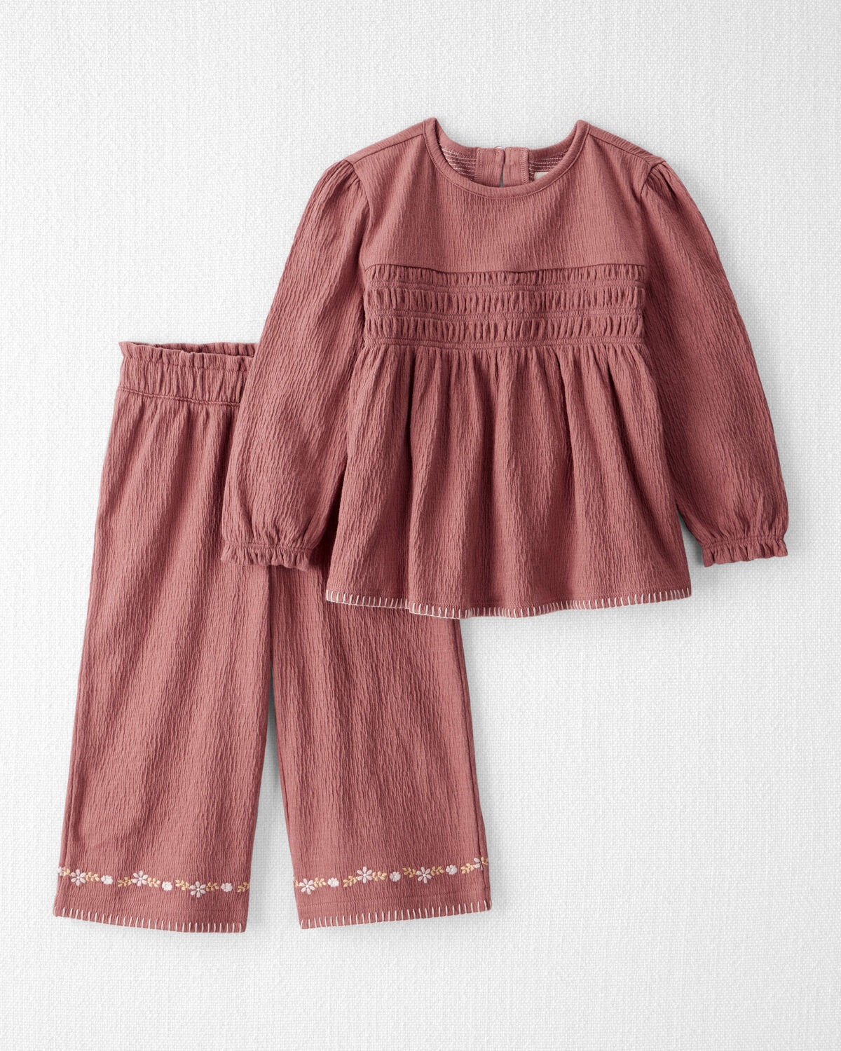 Toddler Girl 2-Piece Organic Cotton Crinkled Knit Set | Carter's Inc