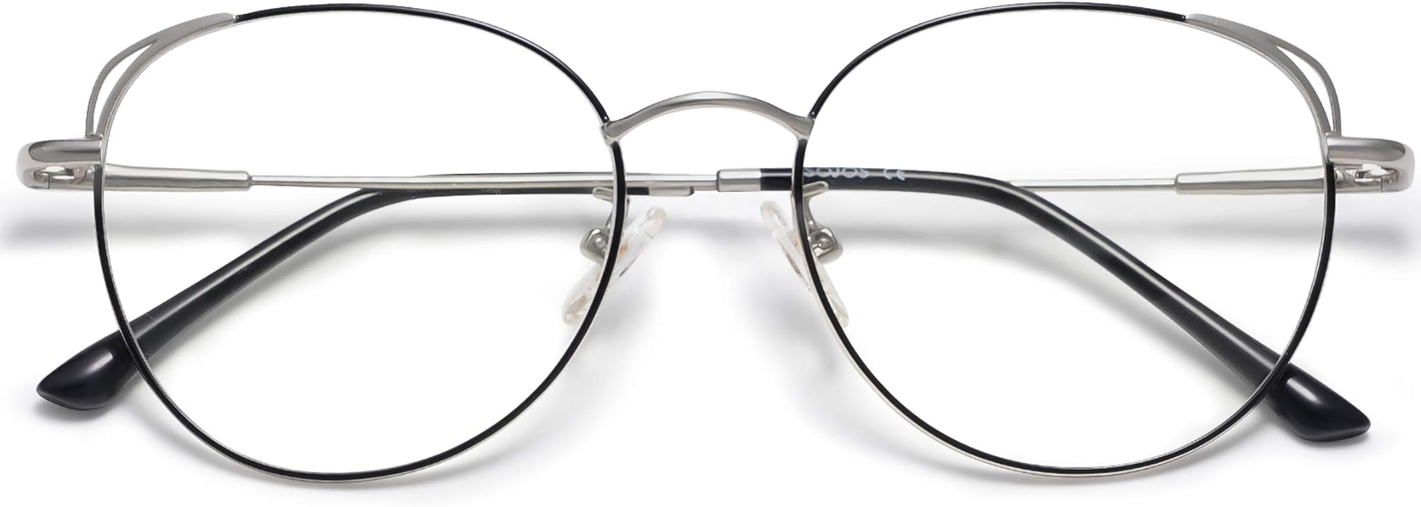 SOJOS Cat Eye Blue Light Blocking Glasses for Woman Hipster Metal Frame Womens Eyeglasses She You... | Amazon (US)