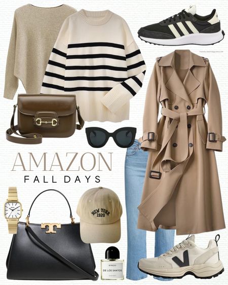 Shop this Amazon Fall outfit! Travel outfit, Trench coat, striped sweater, Adidas Retropy sneakers, Veja Venturi sneakers, Tory Burch bag, Gucci bag look for less and more! 

Follow my shop @thehouseofsequins on the @shop.LTK app to shop this post and get my exclusive app-only content!

#liketkit 
@shop.ltk
https://liketk.it/4ipRL

#LTKSeasonal #LTKtravel #LTKstyletip