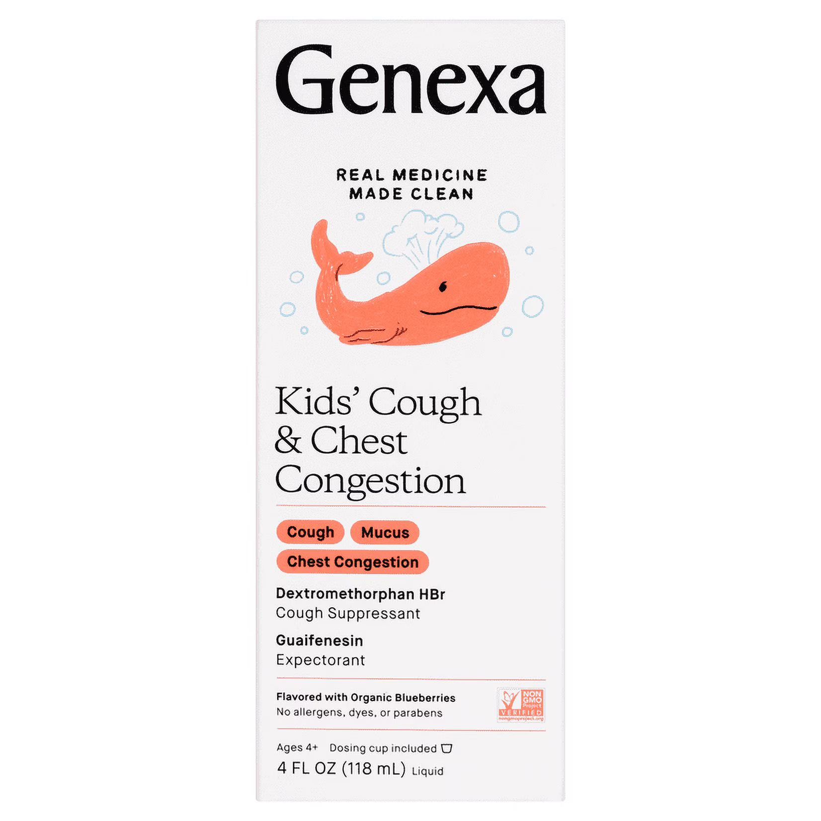 Genexa Kids' Cough & Chest Decongestant Liquid, 4 oz | Walmart (US)