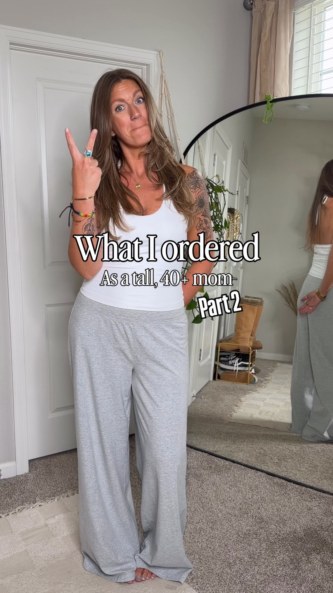 What I ordered - part 2
✨large white halter, large long grey pants
✨large brown tank, large green balloon pants
✨large brown jumpsuit 
✨medium tall black pants
✨XL regular bubble hem hoodie (tall would be better)
✨medium tall utility pants (green & brown)
✨large white tee and medium washed brown active shorts
✨large green tank, 30 tall barrel jeans

#LTKTall #LTKOver40