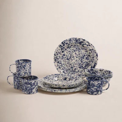 Crow Canyon Enamelware Splatter 16 Piece Dinnerware Set | Wayfair North America