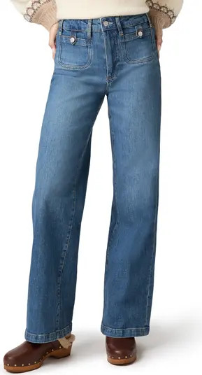 PAIGE Anessa Button Pocket High Waist Wide Leg Jeans | Nordstrom | Nordstrom