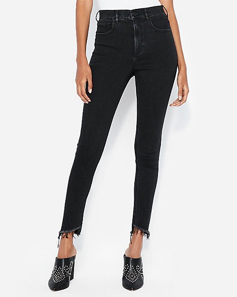 super high waisted denim perfect ankle leggings | Express