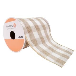 4" Wired Check Ribbon by Celebrate It™ Just Peachy | Michaels Stores