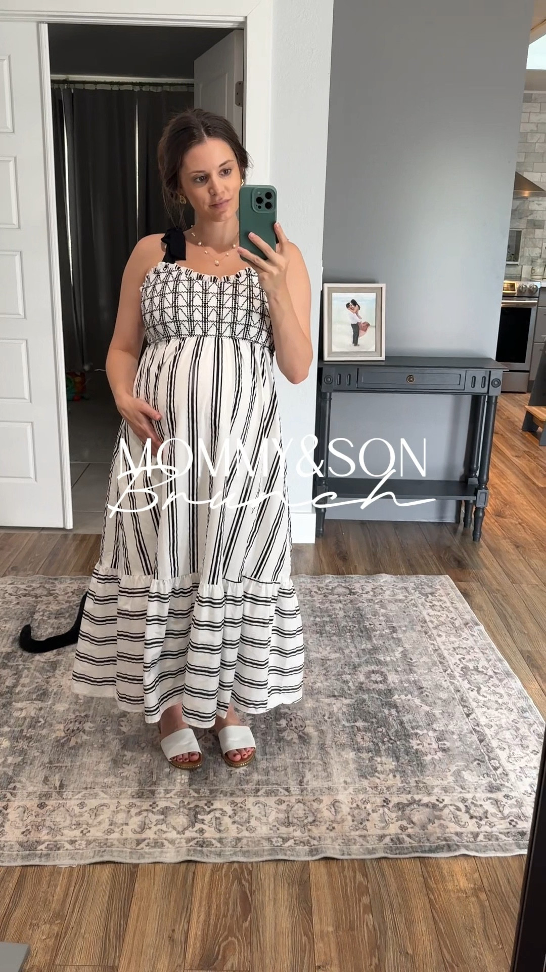 Dresses are so comfortable for me during pregnancy. 
Third trimester (34weeks) 
I normally get a medium when pregnant but the large fit my chest way better. I am between 34DDD &34G 

#LTKBump #LTKSaleAlert #LTKStyleTip