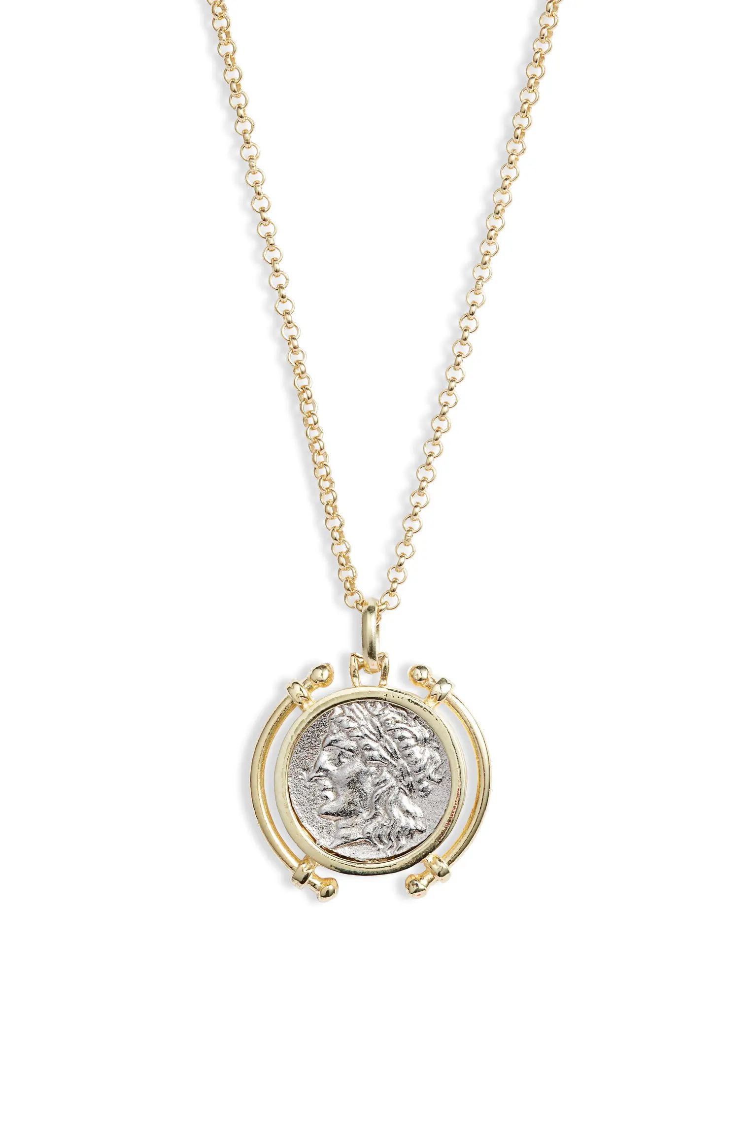 Two-Tone Coin Pendant Necklace | Nordstrom
