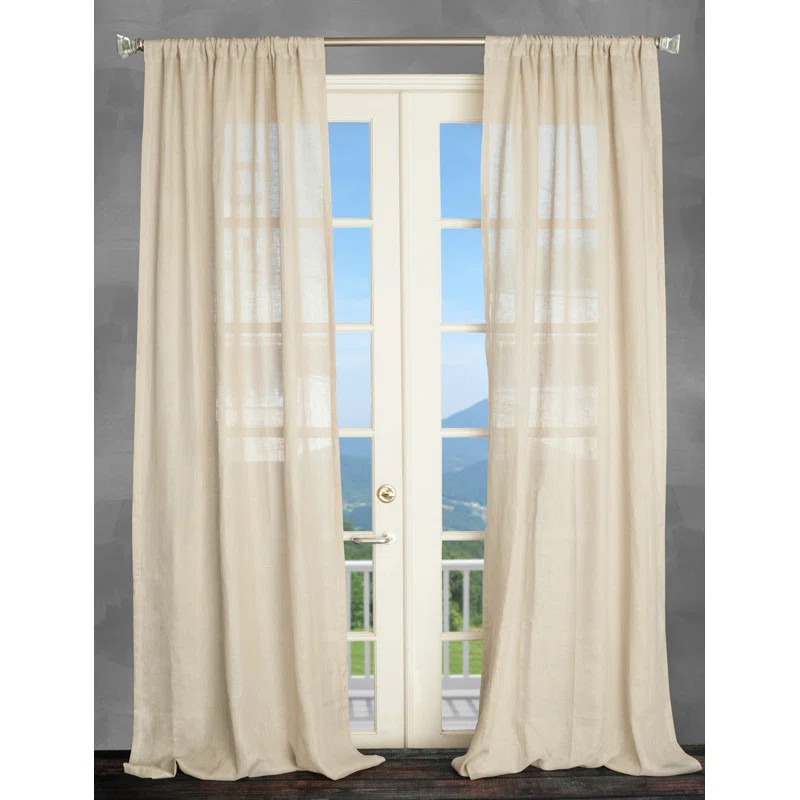 Aultman Solid Sheer Rod pocket Single Curtain Panel | Wayfair North America
