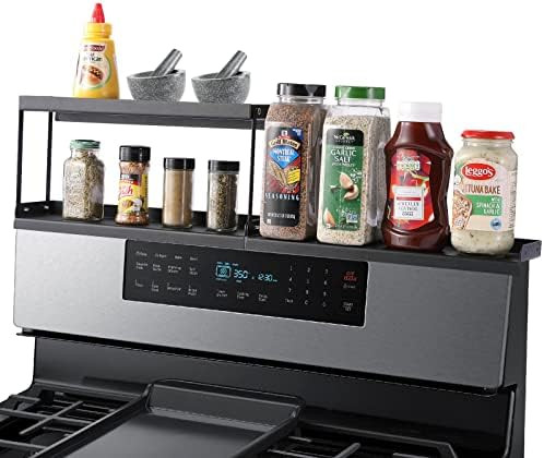 Stove Top Shelf 2 Tier for Kitchen Stove, Stove Magnetic Shelf With Adhesive Magnet x 6 for Stabi... | Amazon (US)