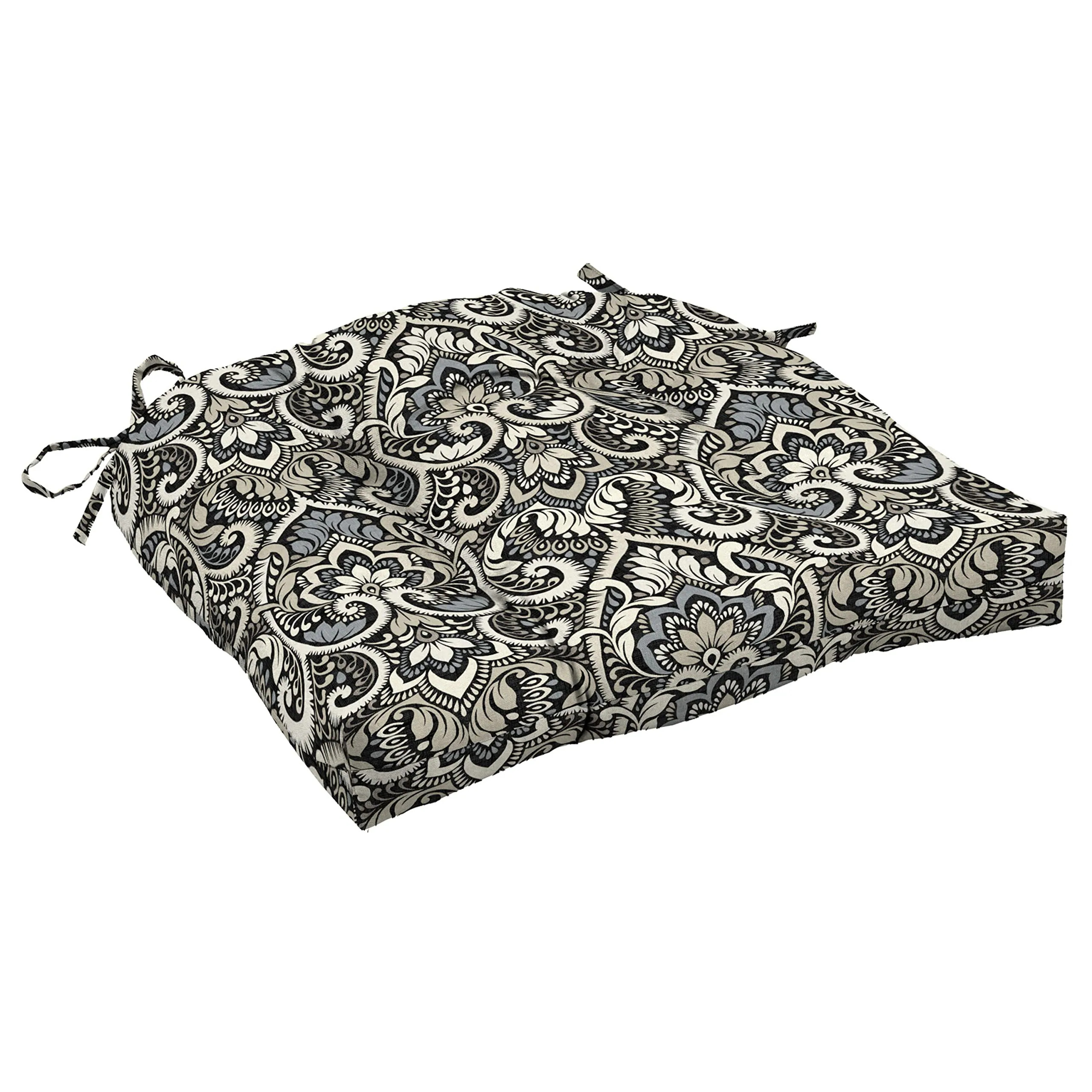 PIGFDK Black Aurora Damask Indoor Outdoor Rocking Chair Cushions Water Repellent Fade Resistant Recycled Polyfill Ties Polyester one_size | Lowe's