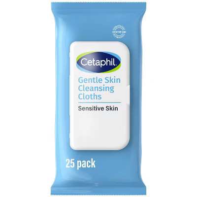Cetaphil Gentle Cleansing and Makeup Wipes for Face and Body - 25ct​ | Target