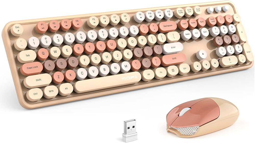 MOFII Wireless Keyboard and Mouse Combo,2.4GHz Retro Full-Size Wireless Keyboard with Number Pad ... | Amazon (US)