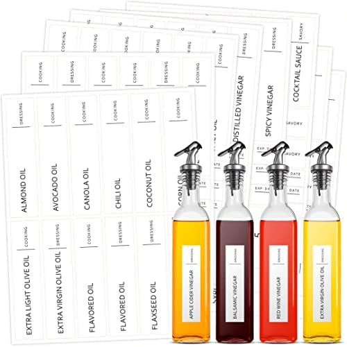 Talented Kitchen Minimalist Labels for Oils, Vinegars & Condiments - 132 Oil and Vinegar Label St... | Amazon (US)