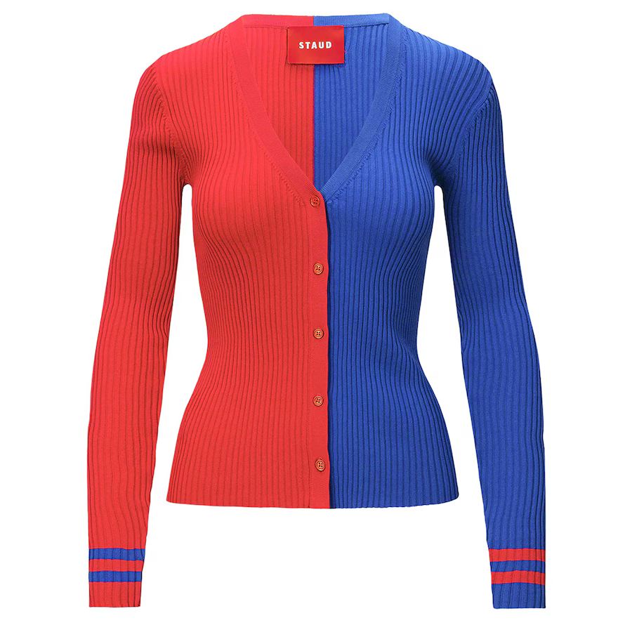 Women's Buffalo Bills STAUD Red/Royal Cargo Sweater | NFL Shop