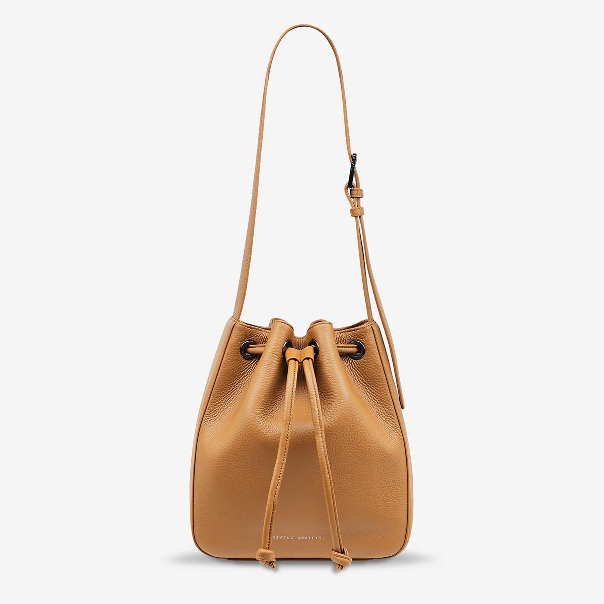 Seclusion Women's Tan Leather Bucket Bag | Status Anxiety® | Status Anxiety 
