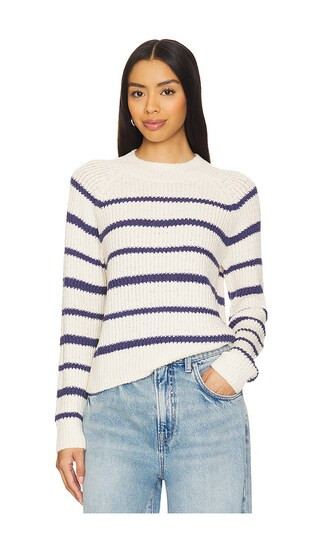 Ribbed Stripe Pullover in Pampas & Dark Periwinkle | Revolve Clothing (Global)