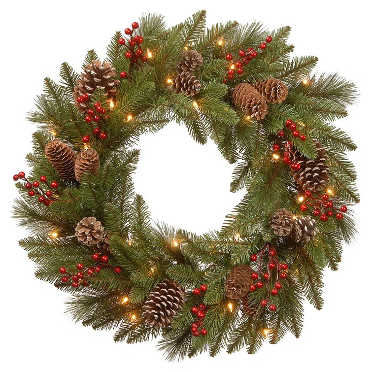 Faux Lighted 24'' Wreath | Wayfair North America