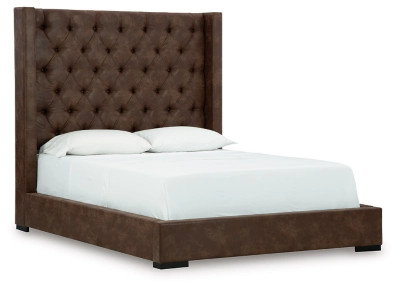 Steenlage Queen Faux Leather Upholstered Bed | Ashley Homestore