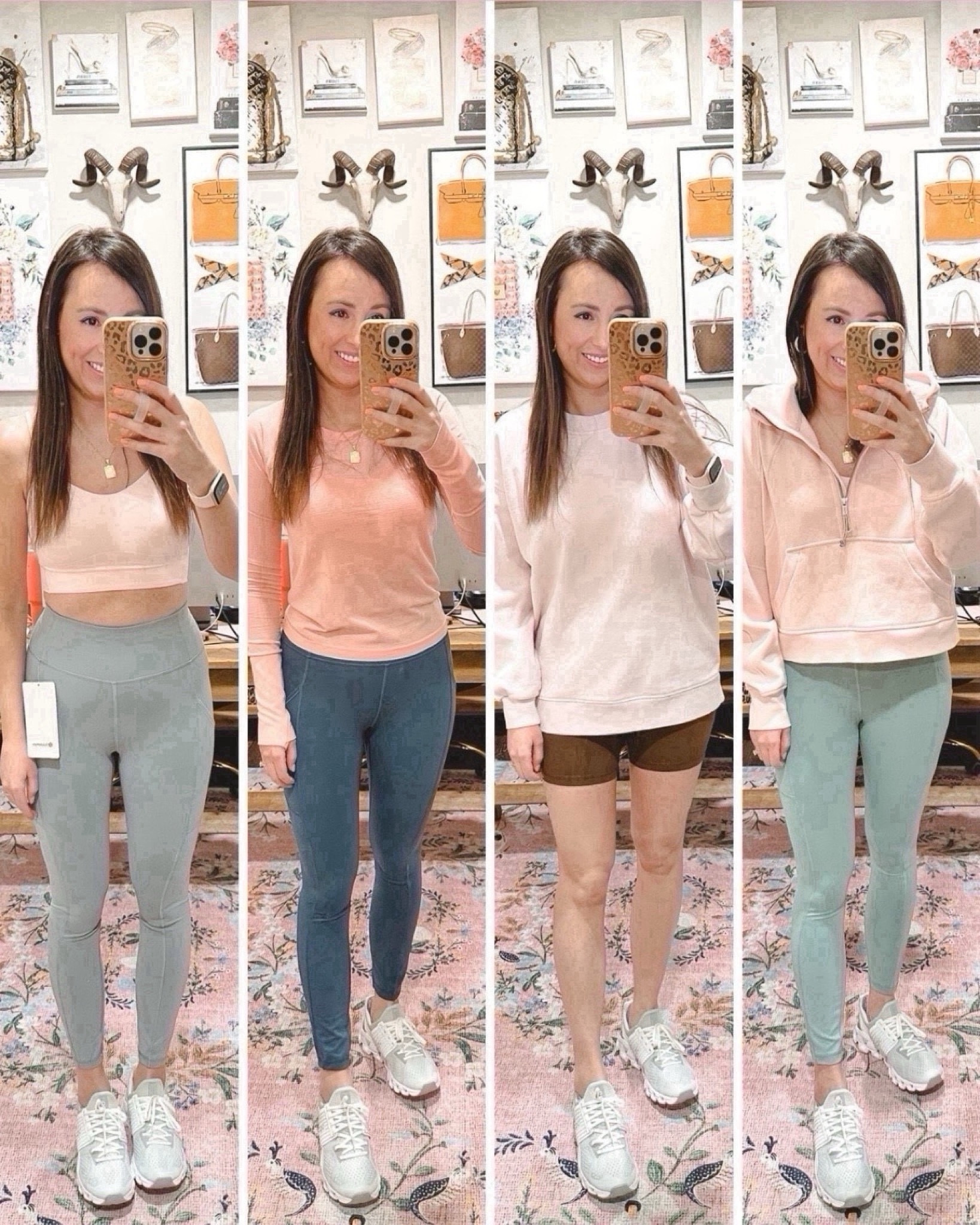 Lululemon try on
Outfit 1 - like a cloud bra in strawberry milkshake (size 6) with invigorate leggings in rhino grey (size 4)
Outfit 2 - swiftly top in dew pink (size 6) with invigorate leggings in iron blue (size 4)
Outfit 3 - perfectly oversized crew in strawberry milkshake (size 6) with align shorts in Java (size 4) 
Outfit 4 - scuba hoodie in pink mist (xs/s) with invigorate leggings in misty glade (size 4)  



#LTKFindsUnder100 #LTKSeasonal #LTKFitness