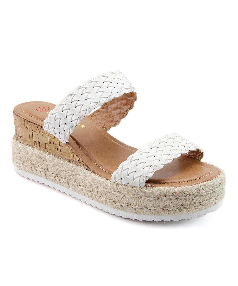 DBDK Fashion Women's Sandals WHITE - White Textured Strap Josee Espadrille - Women | Zulily