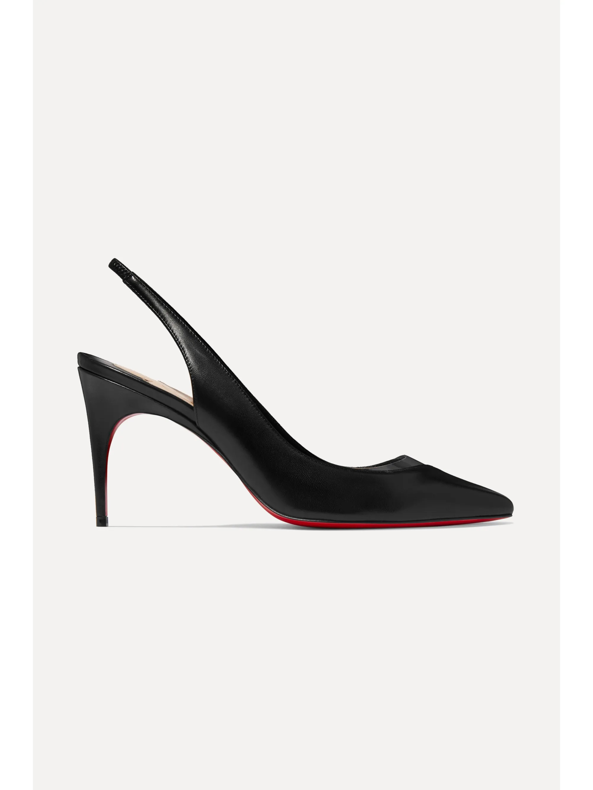Black V Sling 85 PVC-trimmed leather slingback pumps | Christian Louboutin | NET-A-PORTER | NET-A-PORTER (UK & EU)