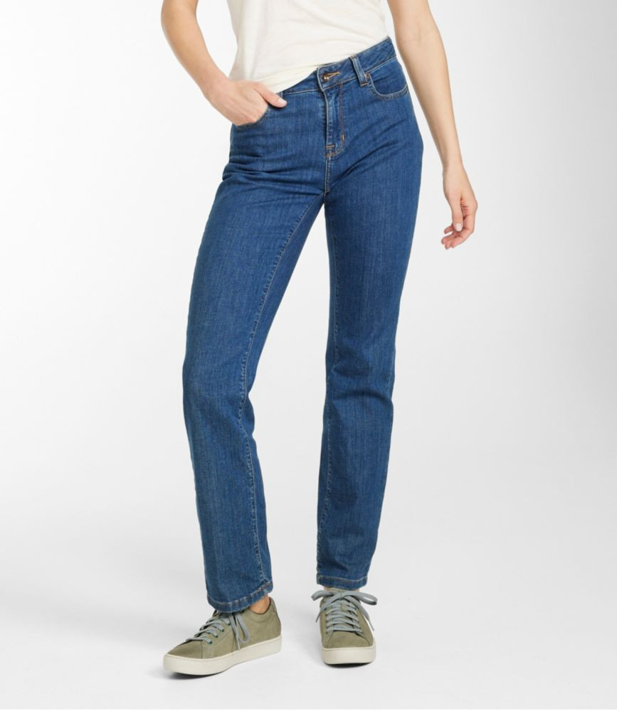 Women's True Shape Jeans, High-Rise Straight-Leg Stonewashed 4 Petite, Denim L. L.Bean | L.L. Bean