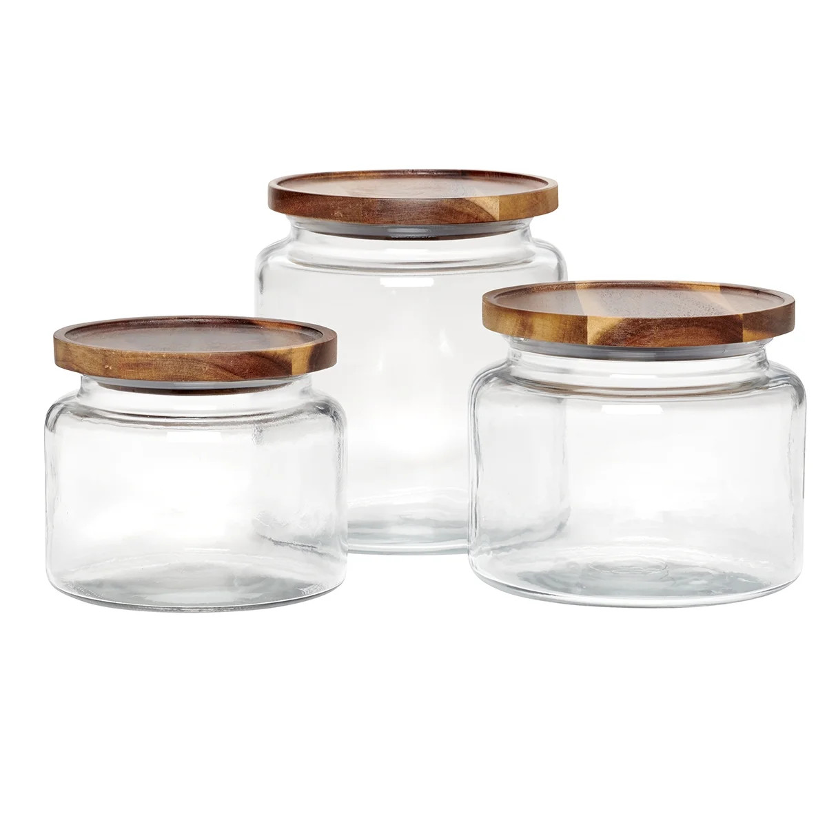 Anchor Hocking Glass Jars with Acacia Lids, 3 Piece Set | Walmart (US)