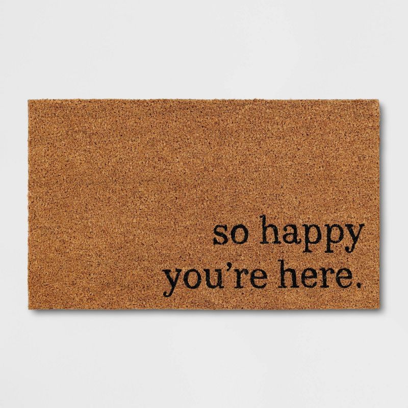 1'6"x2'6" So Happy You're Here Doormat Natural - Threshold™ | Target