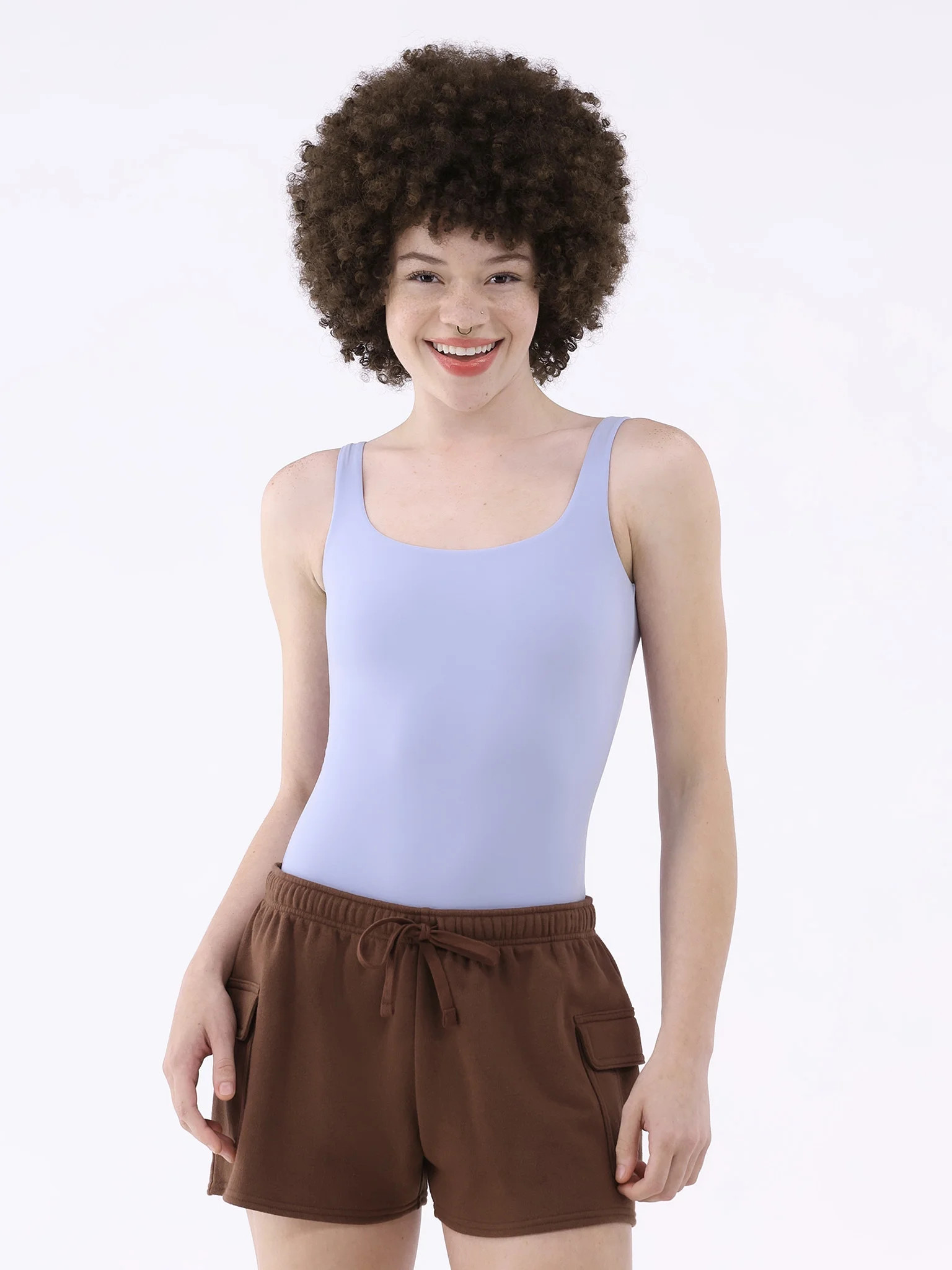 No Boundaries Scoop Neck Tank Top Bodysuit, Women’s and Women’s Plus | Walmart (US)