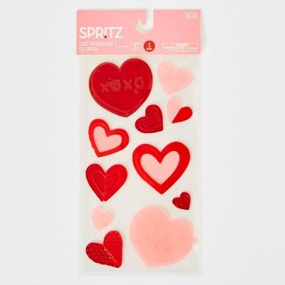 11pk Valentine's Day Classic Heart Window Clings - Spritz™ | Target