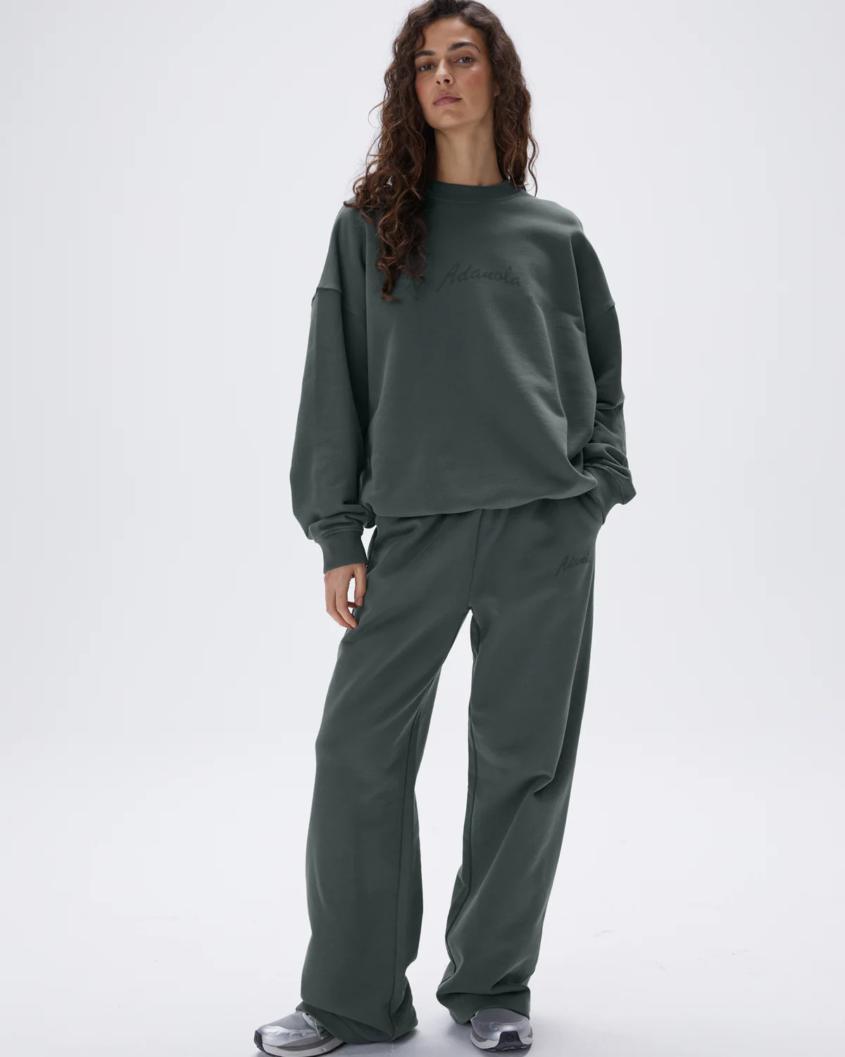 Freehand Straight Leg Sweatpants - Mineral Green | Adanola UK