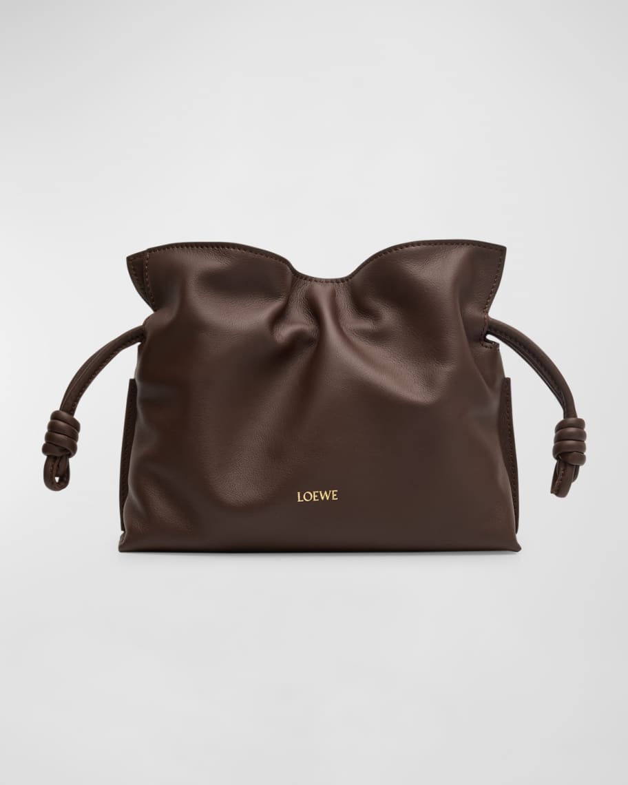 Flamenco Mini Clutch Bag in Napa Leather with Golden Foil Anagram | Neiman Marcus