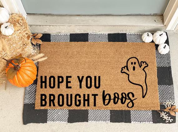 Hope You Brought Boos - doormat, welcome mat, cute, popular, home decor, housewarming gift, fall ... | Etsy (US)