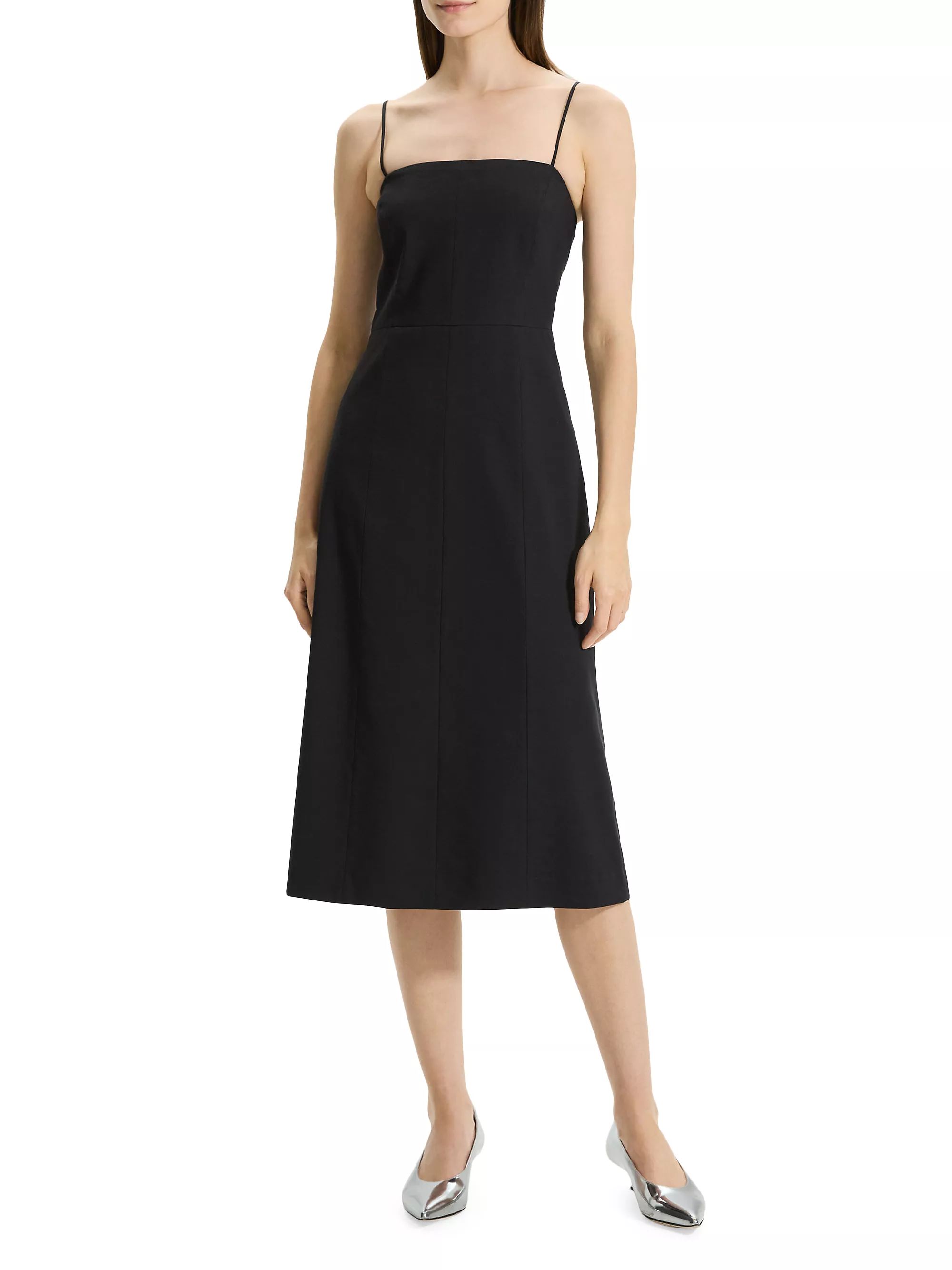 Strappy Linen-Blend Midi-Dress | Saks Fifth Avenue
