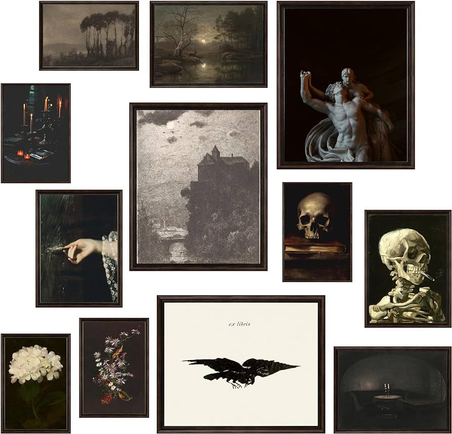 97 Decor Dark Academia Room Decor - Gothic Home Decor, Moody Halloween Decor, Dark Academia Aesth... | Amazon (US)