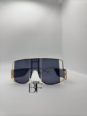 BTF-0026: Rimless Oversized Women Men Frame Big shade with Dotted Gold Design  | eBay | eBay UK